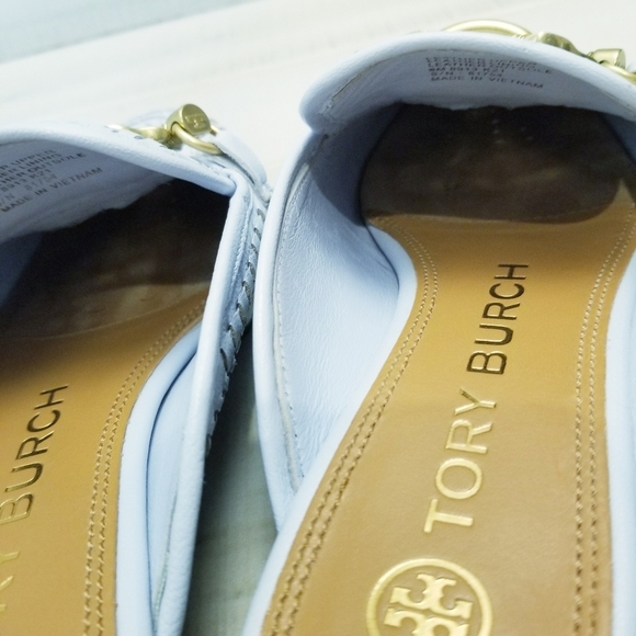 {6M} Tory Burch Jessa Woven Backless Loafer Icy Blue - Picture 9 of 15